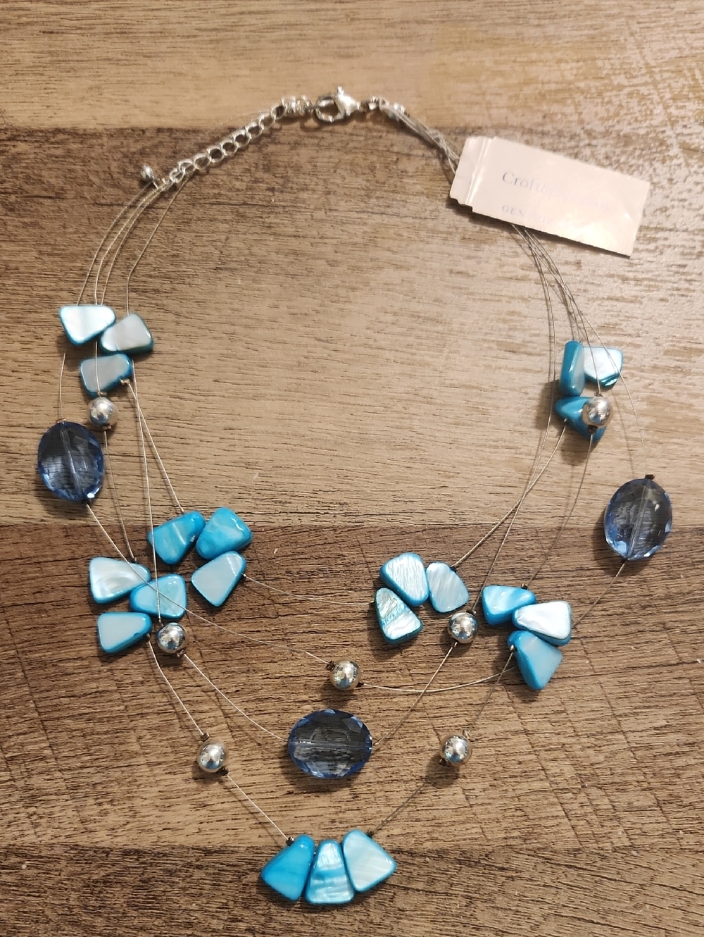 croft & barrow Turquoise & Light Blue Multi-Strand Shell Necklace - Picture 2 of 6
